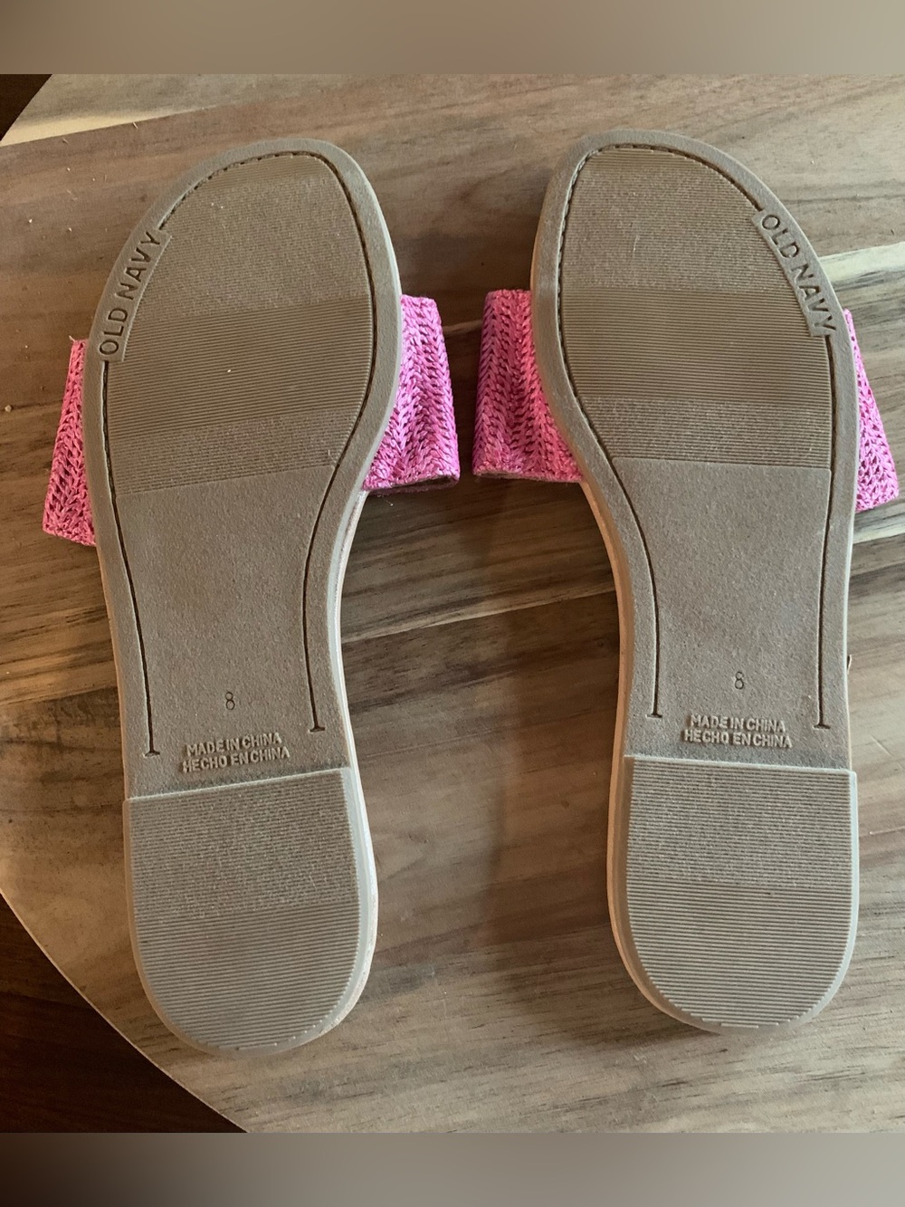 Old Navy Women’s Pink Woven Slide Sandals Size 8 NWOT Summer Beach Resort - Picture 3 of 3